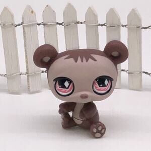 PANDA BEAR #594 - Authentic Littlest Pet Shop - Hasbro LPS Red Fanciest Eyes